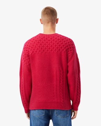 Men's Relaxed Fit Patchwork Effect Wool Sweater