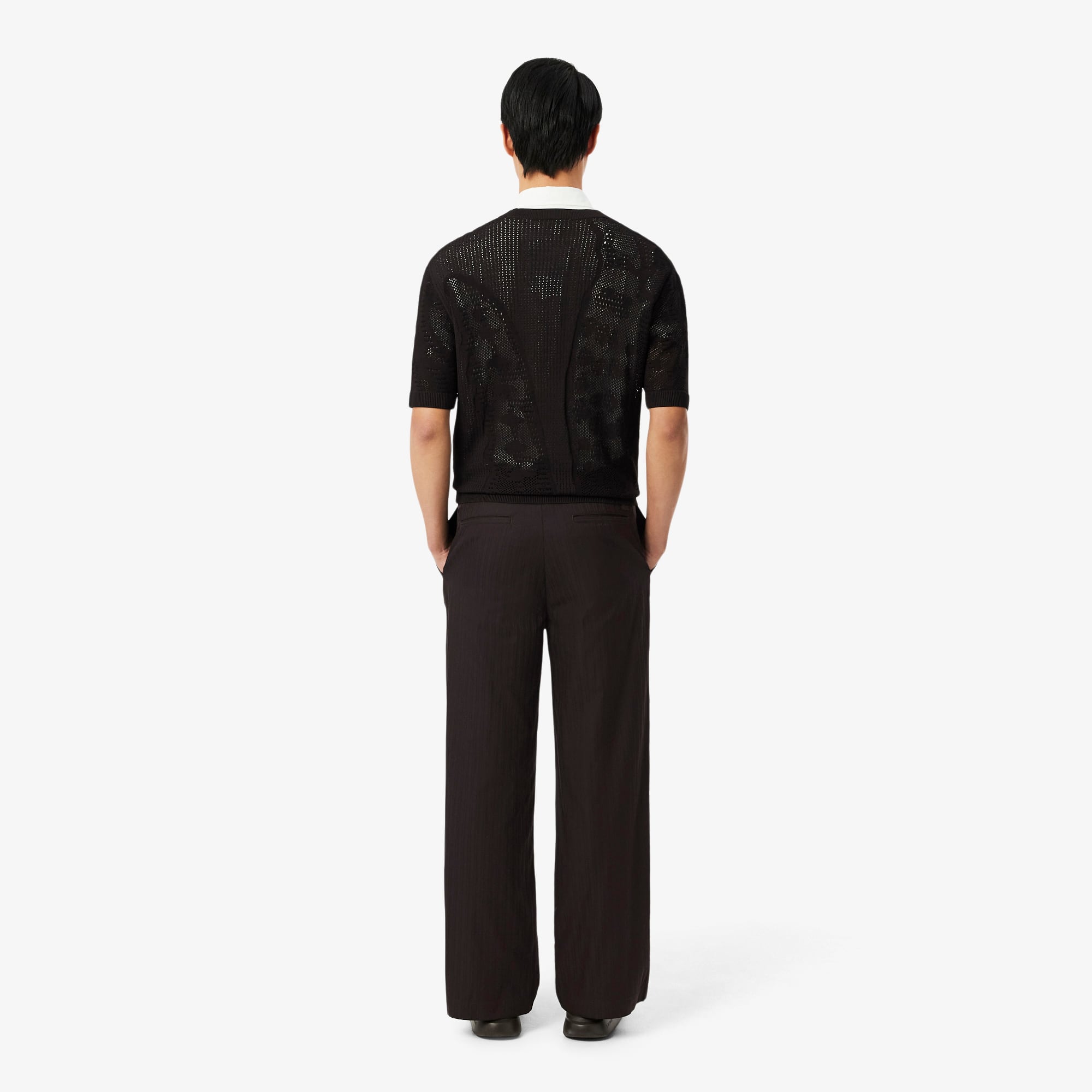 Straight Fit Striped Cotton Suit Pants