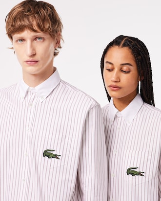 Camisa Oxford de corte relajado a rayas