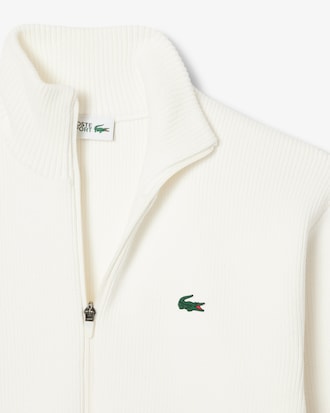 Men's Ribbed Knit Zip-Up Golf Sweater