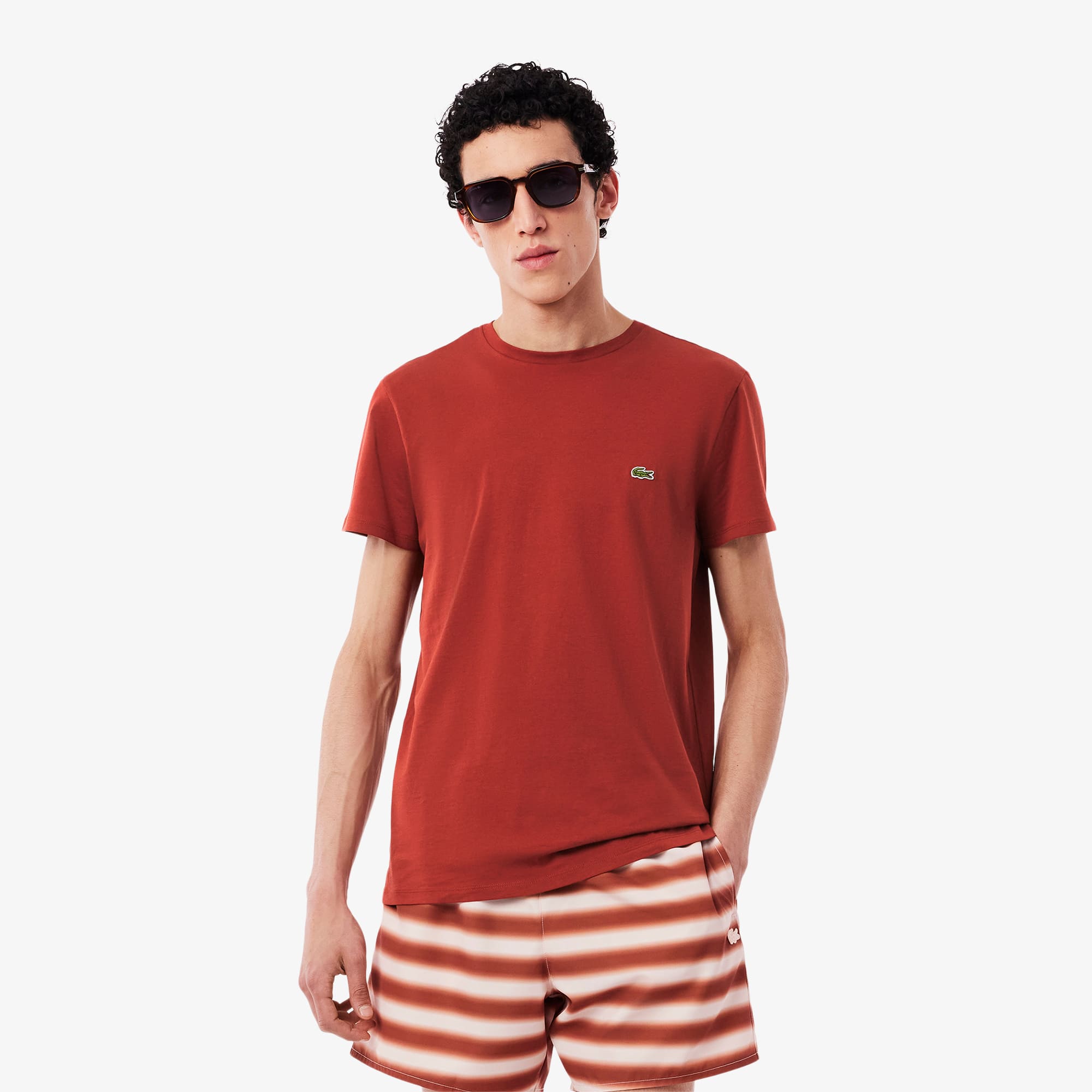 Lacoste Pima Cotton T-shirt In Red