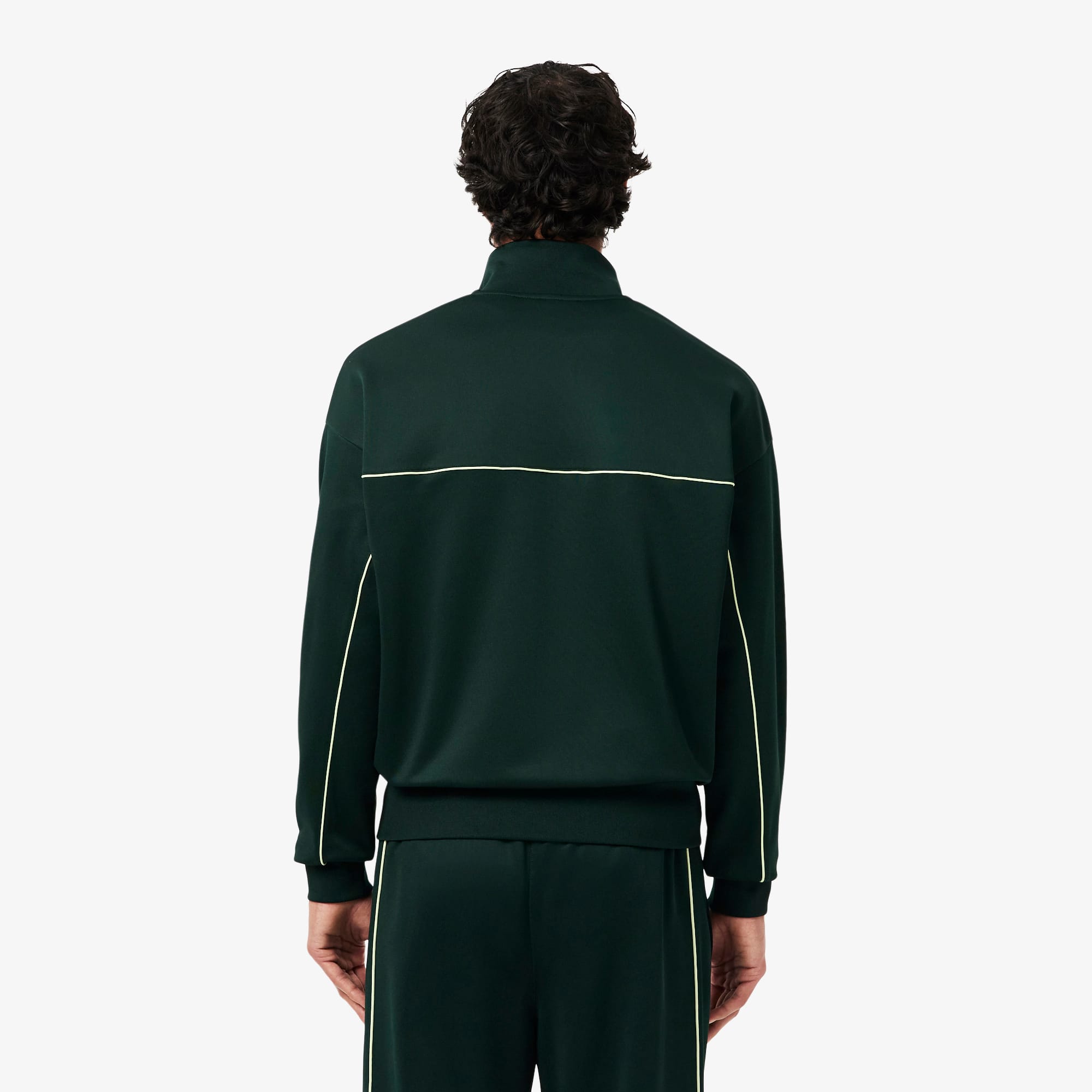 Men's Satin Effect Zip-Up Fleece Sweatshirt - Sweaters