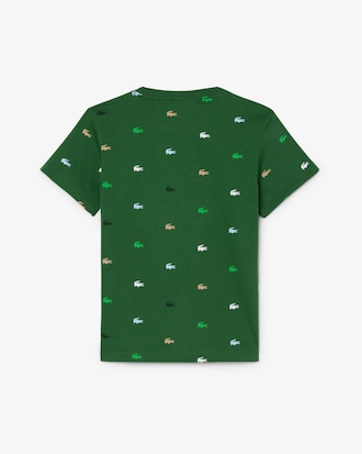Crocodile Print Cotton T-shirt