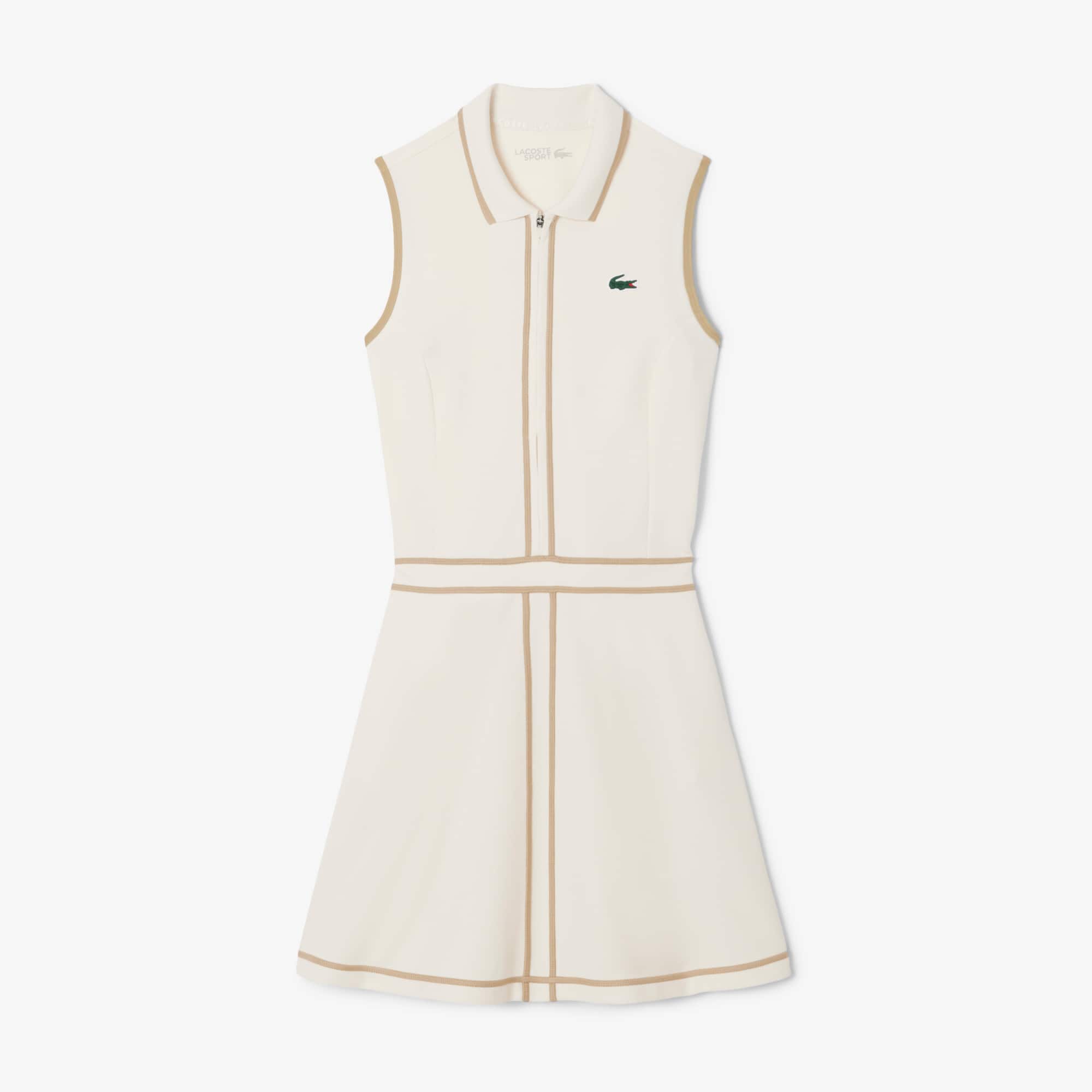 Lacoste Women's Ultra Dry Heritage Trim Golf Dress - 44 In White