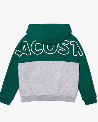 Boys&rsquo; Hooded Colorblock Print Fleece Zip Sweatshirt