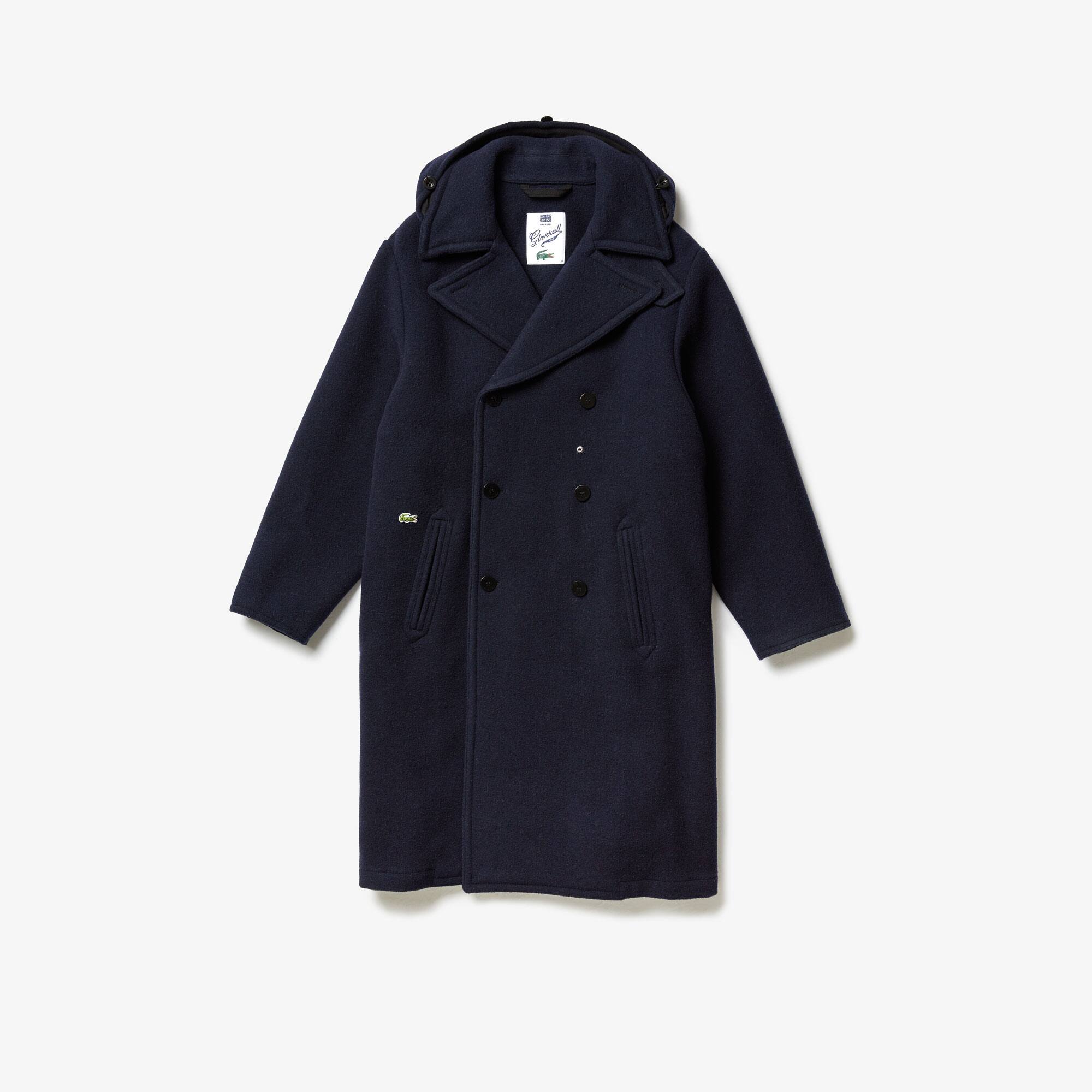 LACOSTE × GLOVERALL Pコート ラコステ BH9782 Lacoste Unisex X Gloverall Pea Coat In Navy Blue