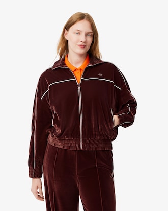 Women's Oversized Zip-Up Velour Sweatshirt