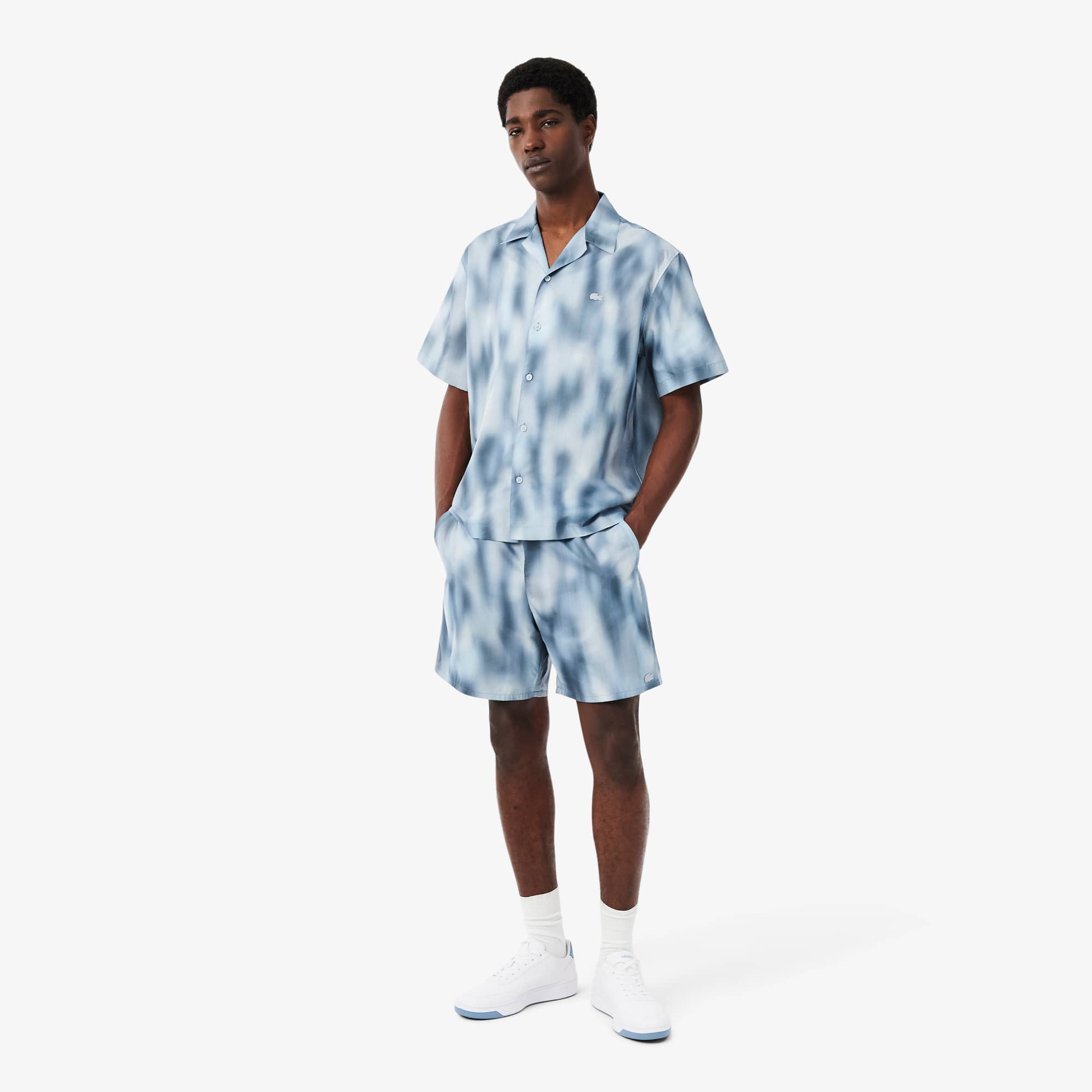 Relaxed Fit Printed Taffeta Shorts
