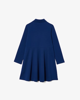 Kids' Long Sleeve Stretch Piqué Polo Dress