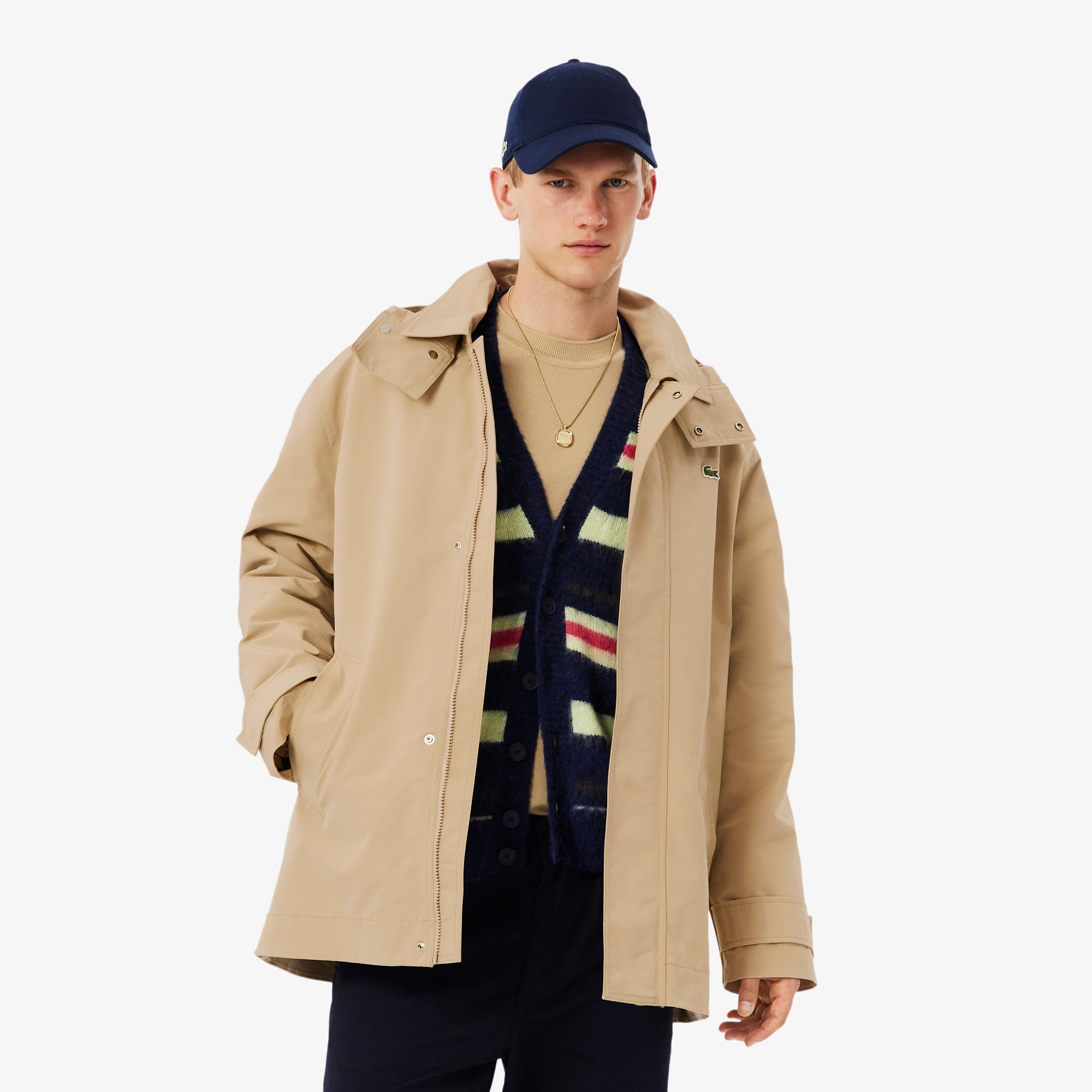 Men's Mid-Length Water-Repellent Hooded Parka - Jackets & Coats