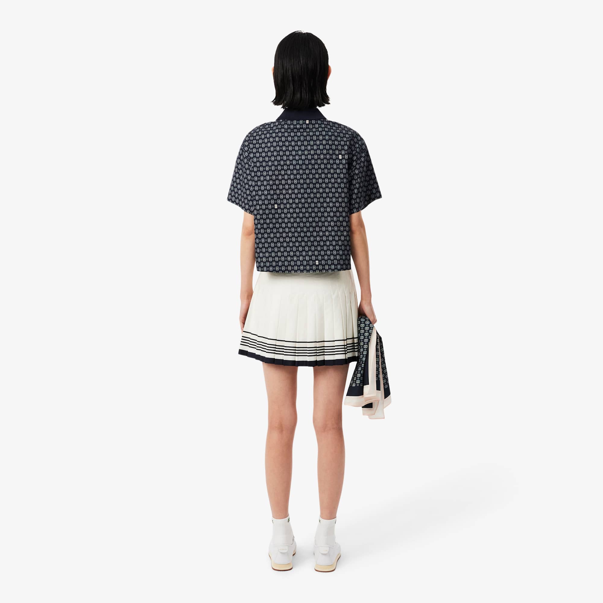 Short Pleated Wrap Skirt