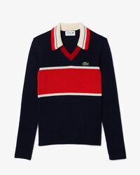 Women's Made in France Contrast Polo Neck Sweater