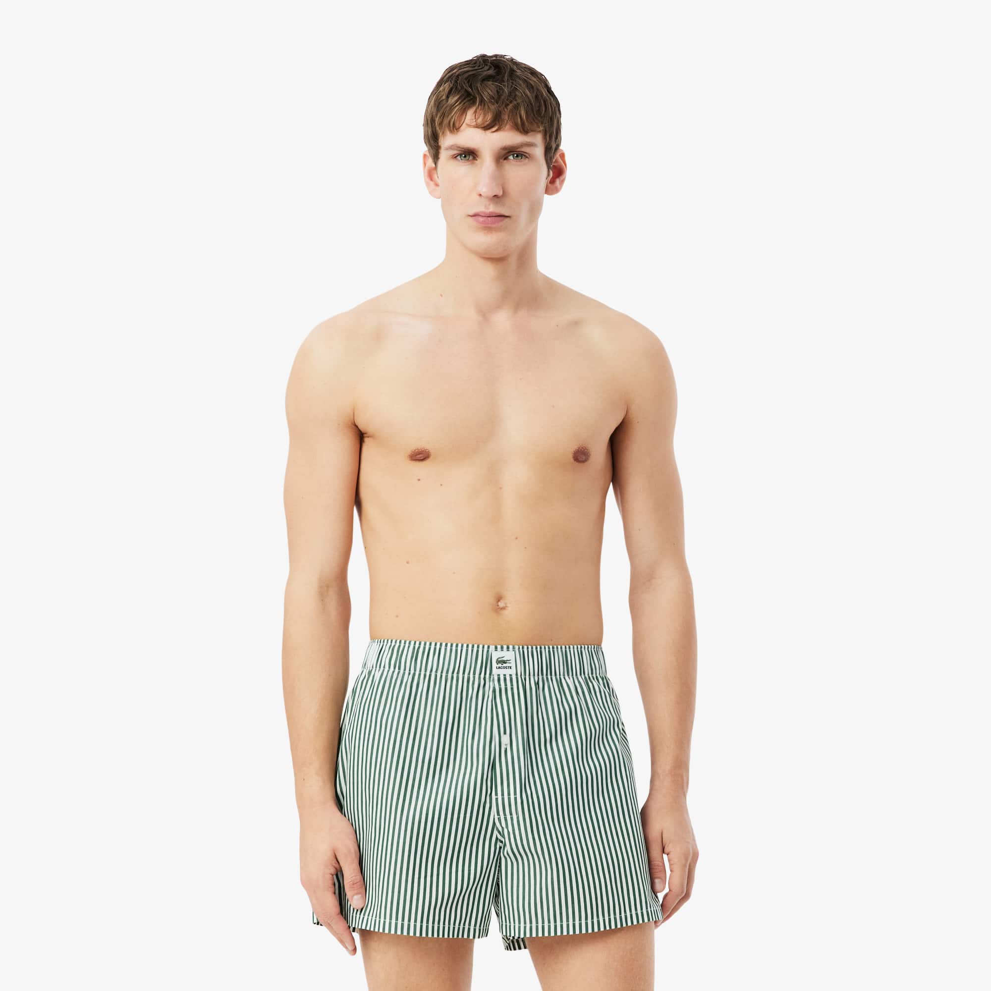 Lacoste 2-pack Cotton Poplin Boxers In Blue