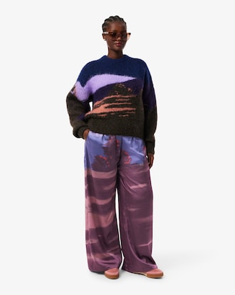 Women's Oversized Landscape Print Pants