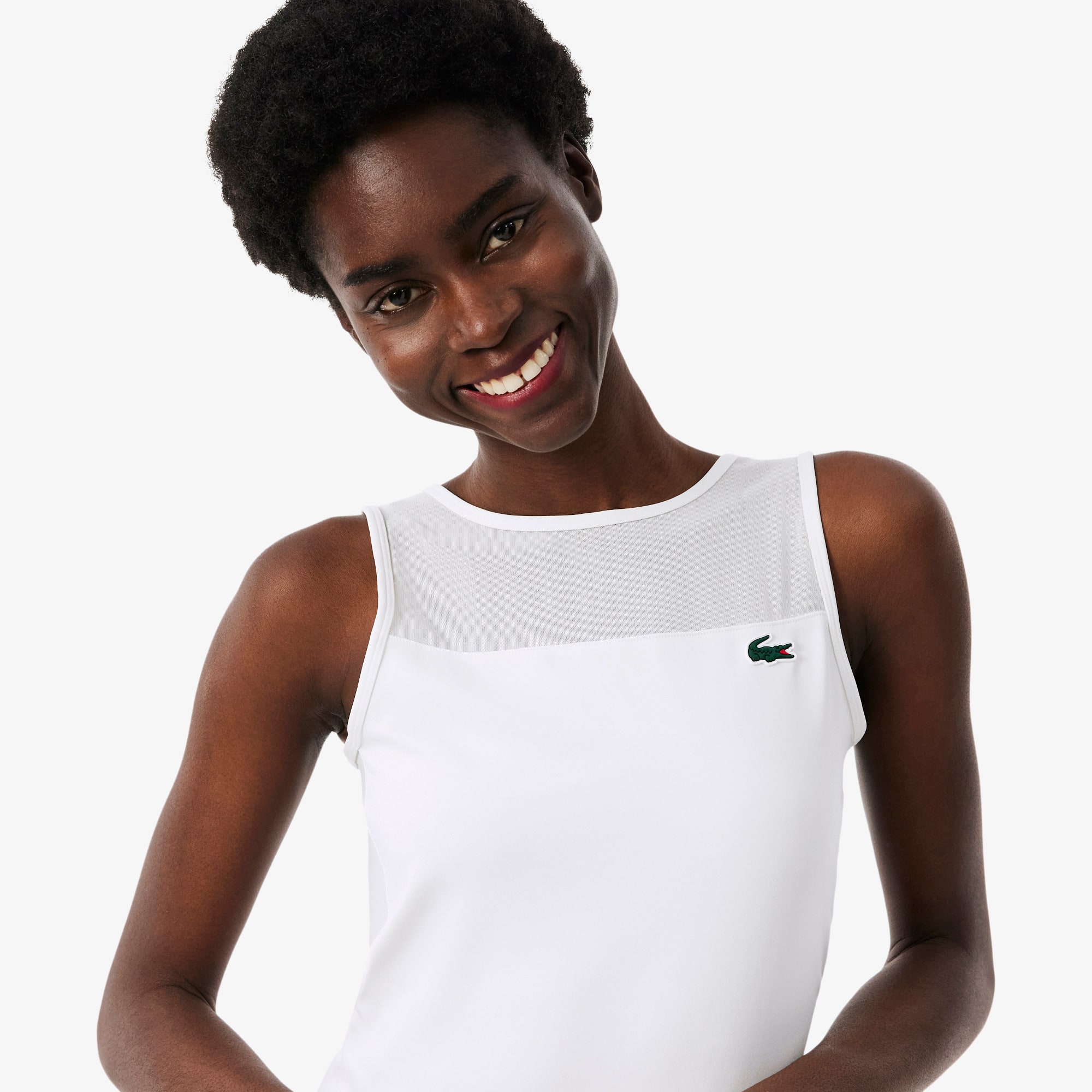 Dual Fabric Pleated Stretch Tennis Dress