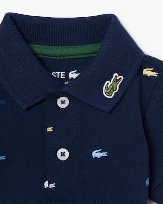Pa&ntilde;alero de piqu&eacute; con estampado de cocodrilo para beb&eacute;