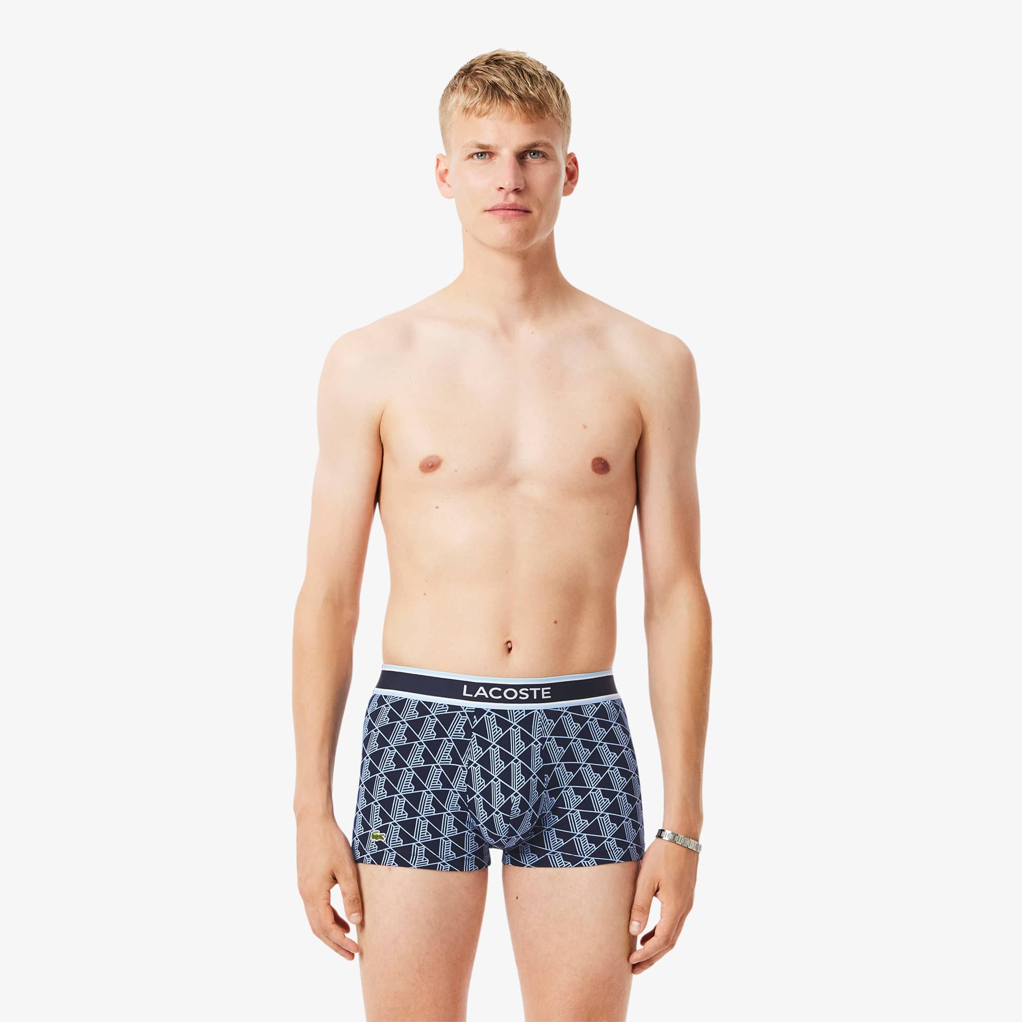 Lacoste Men's 3-Pack Monogram Trunks
