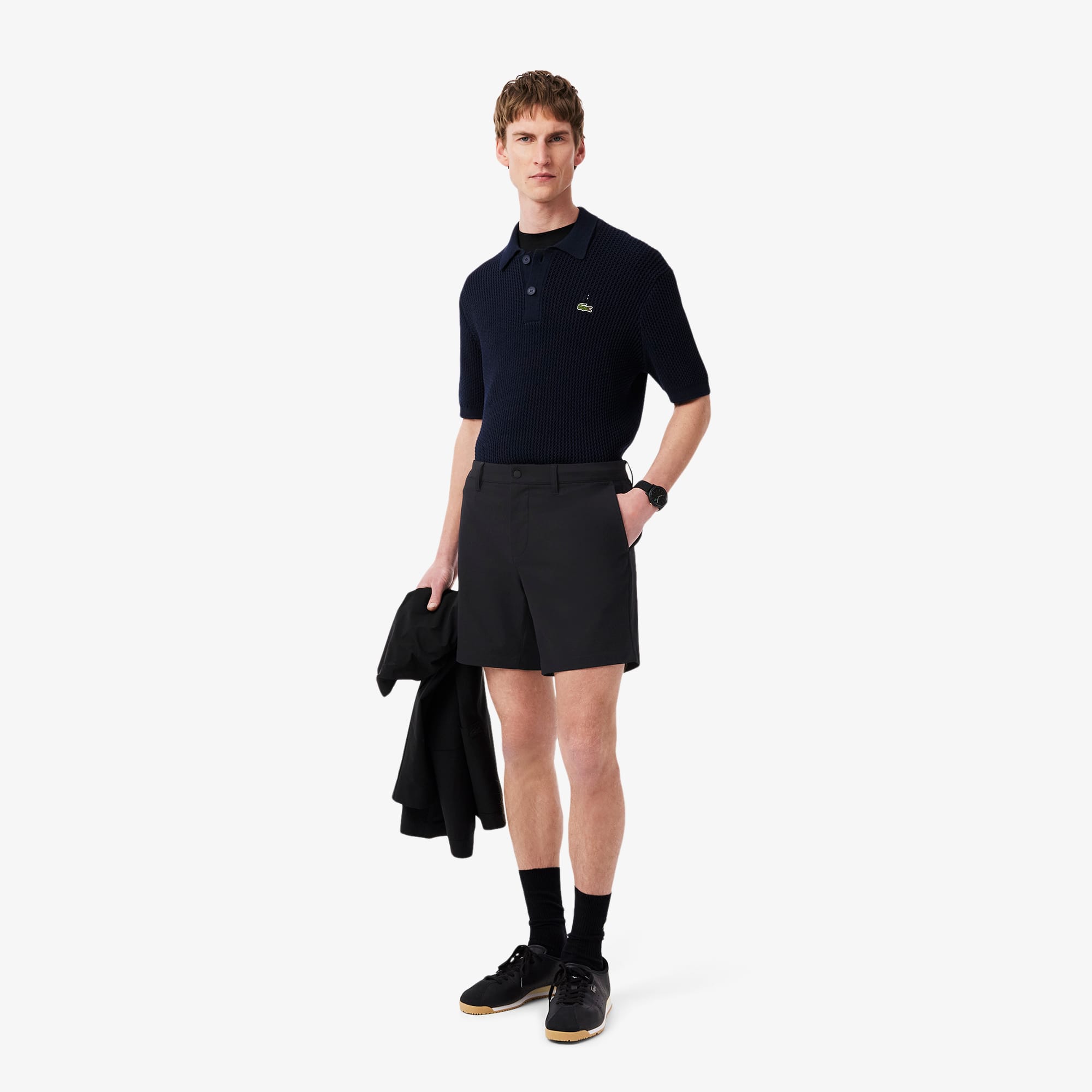 Lacoste Men's Slim Fit Commuter Shorts - 38 In Black