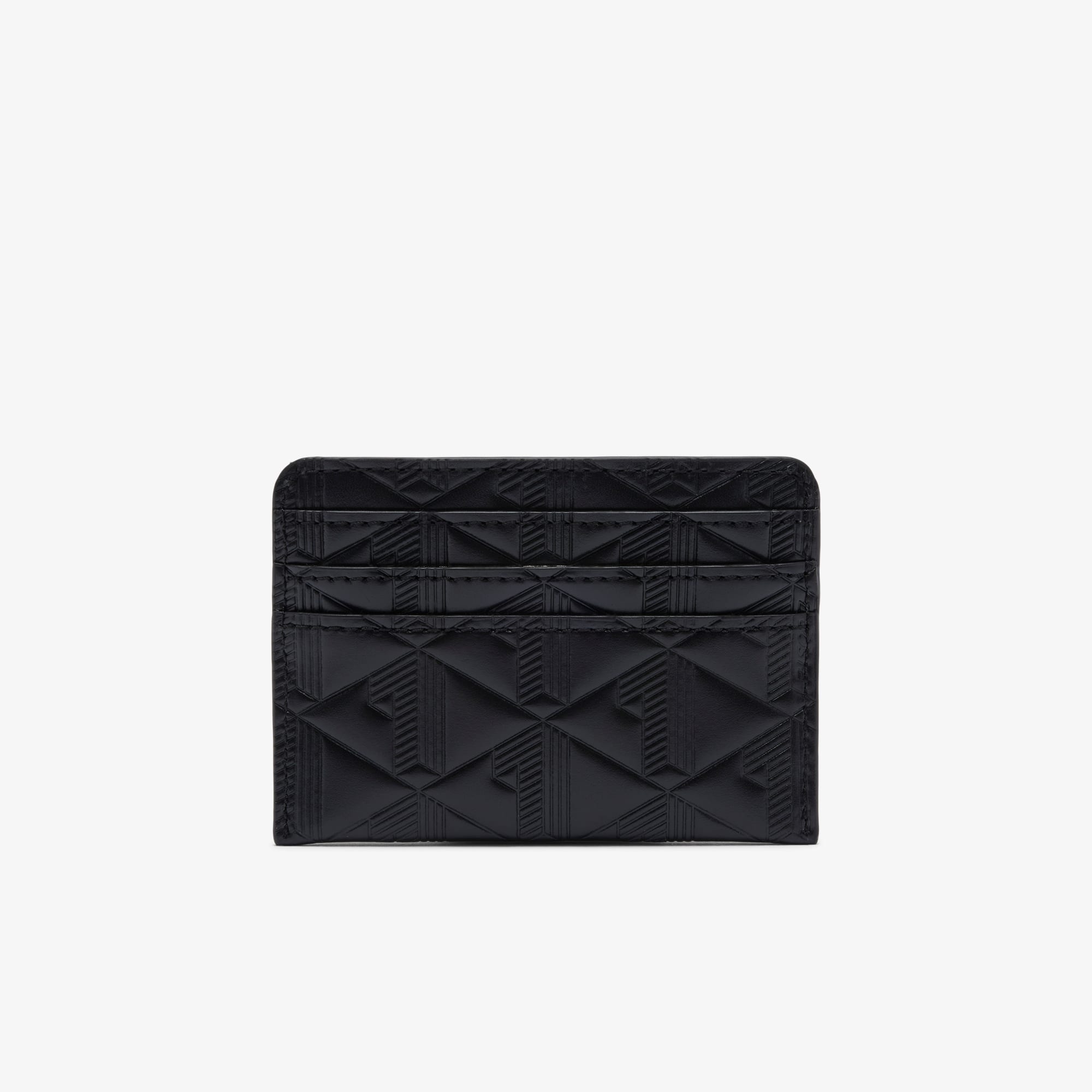 ★LACOSTE★ Women's Maheki Card Wallet Black NF4828M55G000 Women's Maheki Embossed Leather Card Holder - Bags - New In