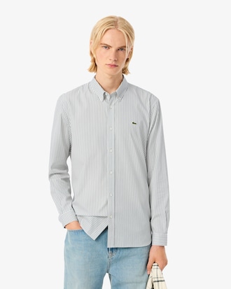 Men's Regular Fit Striped Pinpoint Shirt