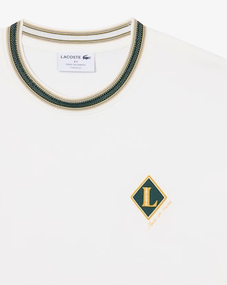 French Made Badge Accent Striped T-shirt