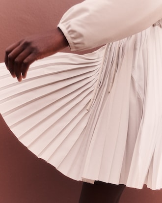 Women's Short Relaxed Fit Pleated Sweatshirt Dress