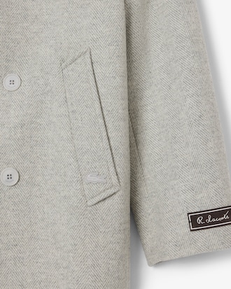 Men's Double-Breasted Chevron Wool Coat