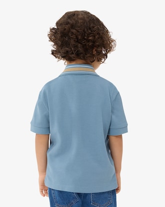 Polo de Petit Piqu&eacute; con Cuello de Rayas