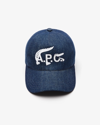 Casquette unisexe Lacoste x A.P.C. en denim japonais