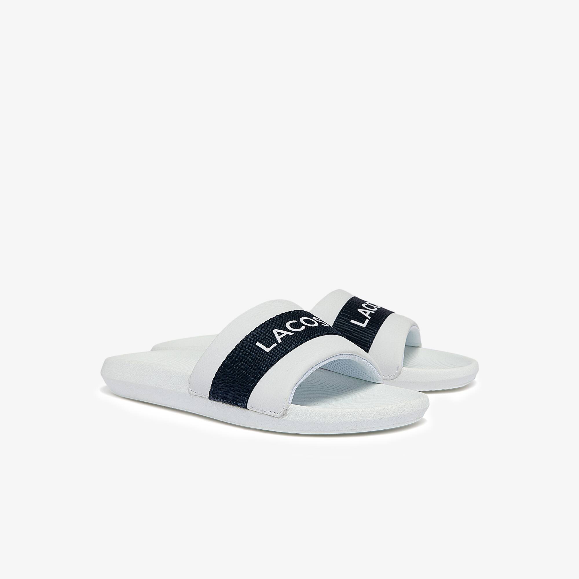 lacoste white slides
