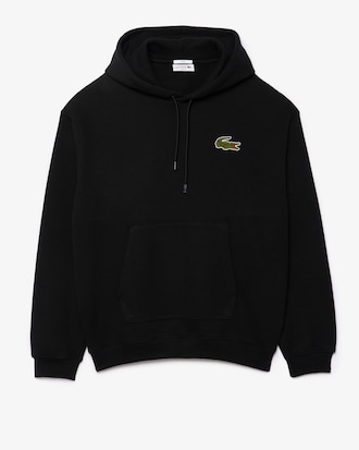 Unisex Loose Fit Badge Accent Hoodie