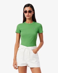 Women's Slim Fit Ribbed Cotton T-Shirt