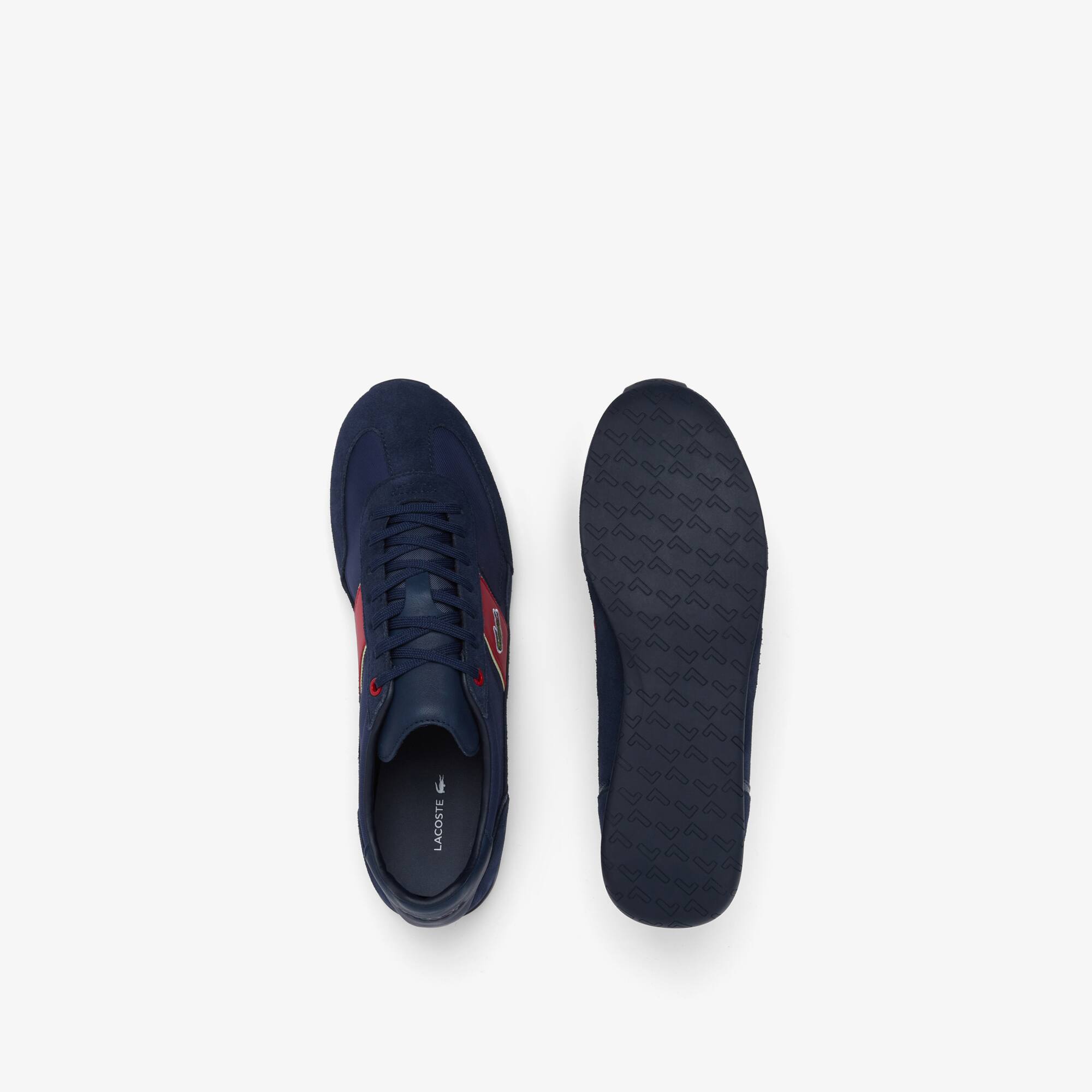 Men's Lacoste Angular Textile and Leather Trainers - Sneakers