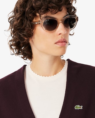 Women's V-Neck Moss Stitch Cotton Cardigan