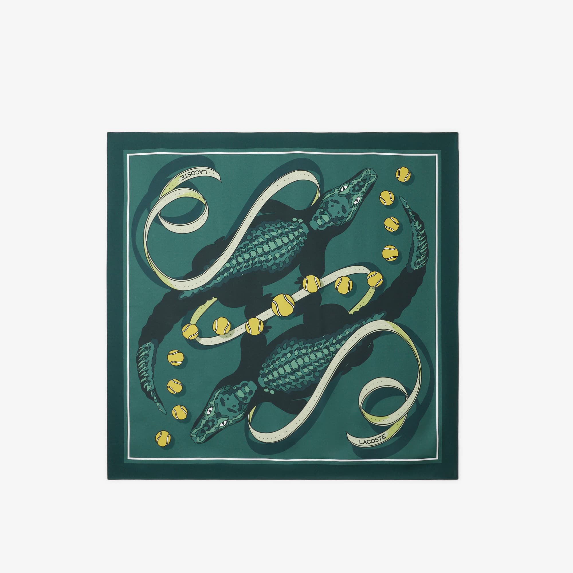 Lacoste Silk Scarf In Green