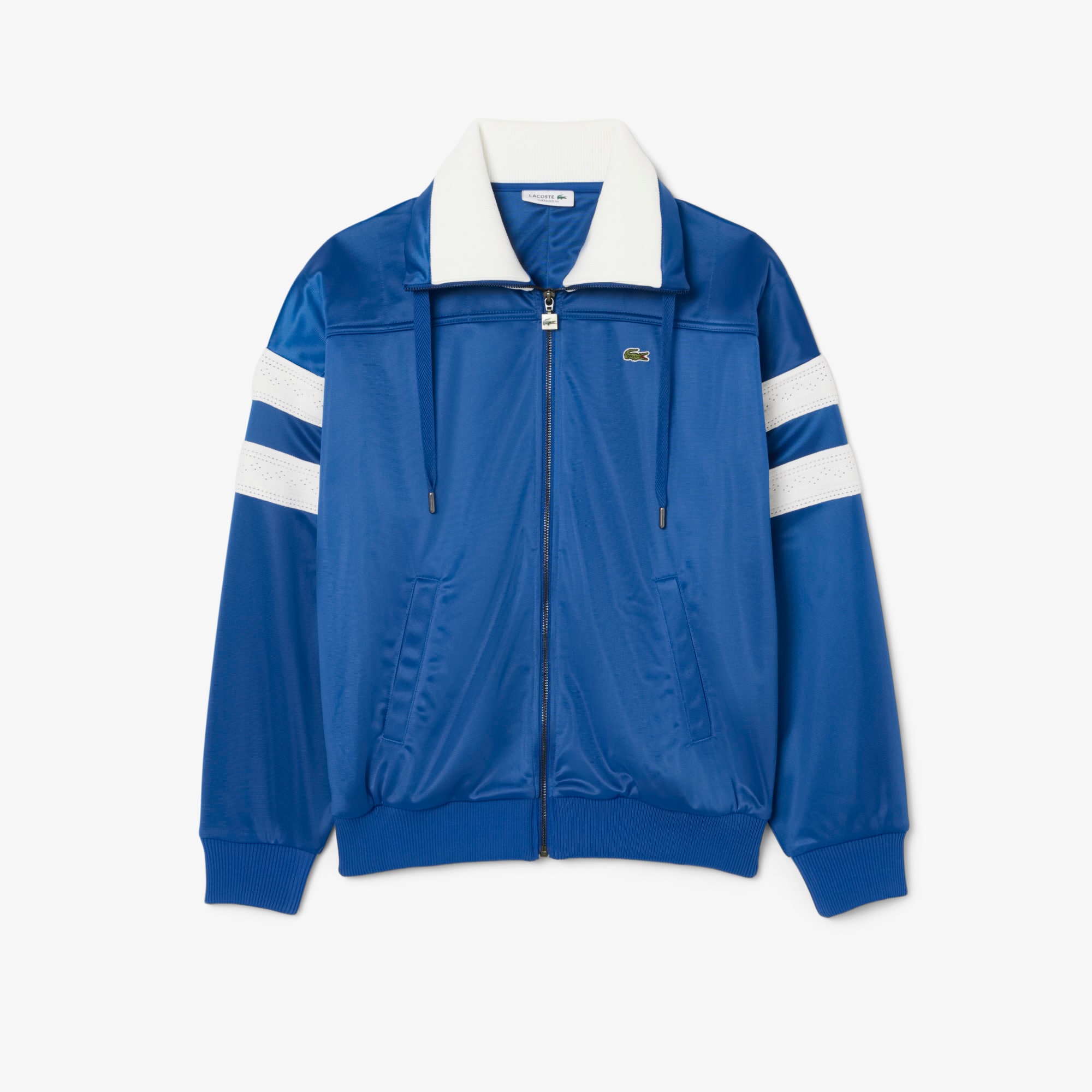 Women's Oversized Pointelle Stripe Satin Sweatshirt - Sweaters