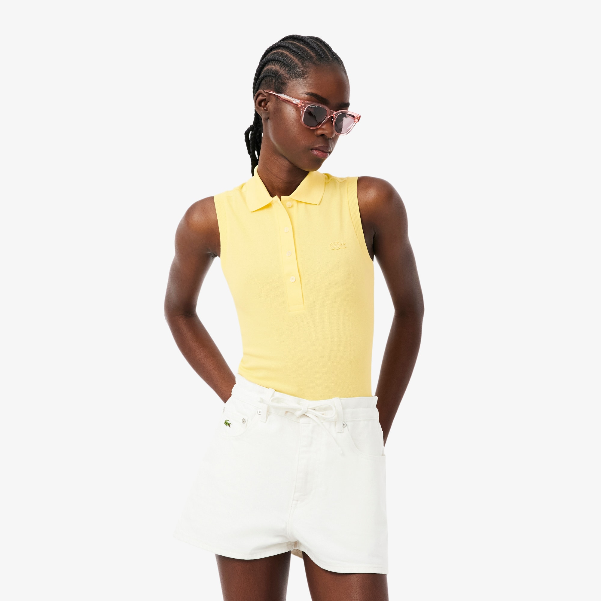 Lacoste Women's Slim Fit L.12.D Sleeveless Stretch Polo