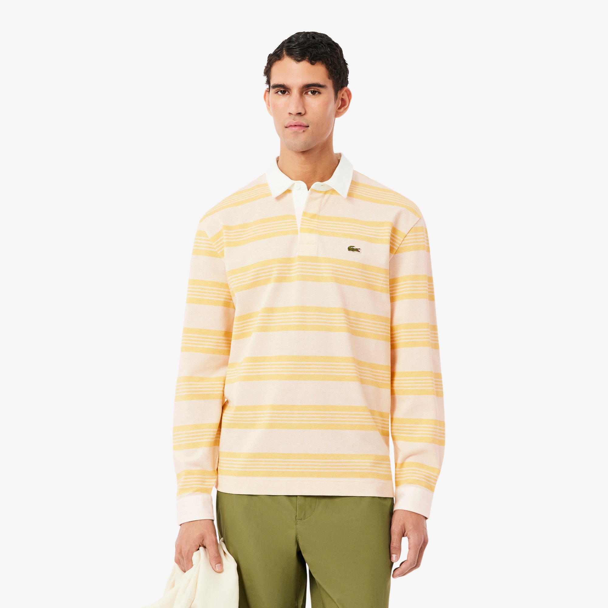 Lacoste Relaxed Fit Striped PiquÃ© Rugby Polo Shirt
