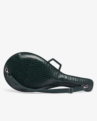 Runway Mock Croc Leather Racket Bag