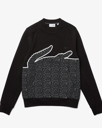 Men&rsquo;s Crew Neck Oversized Crocodile Cotton Blend Sweatshirt