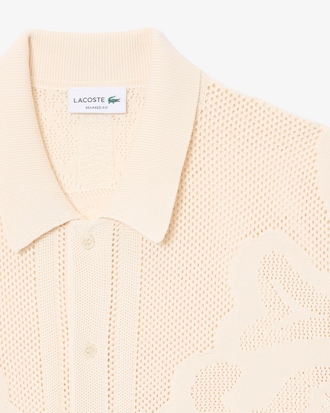 Short-Sleeved Jacquard Motif Knit Shirt