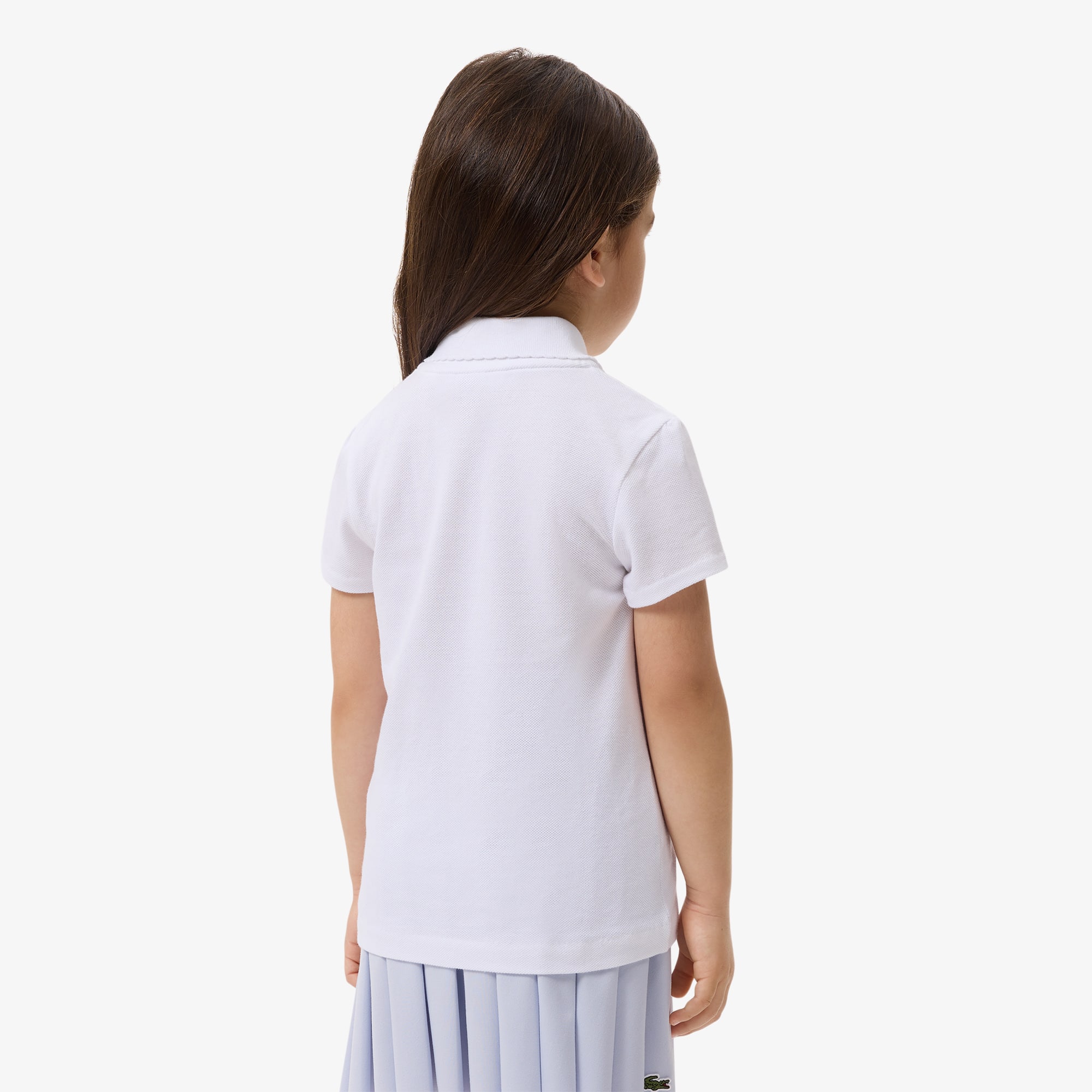 Girls' Scalloped Collar Piqué Polo
