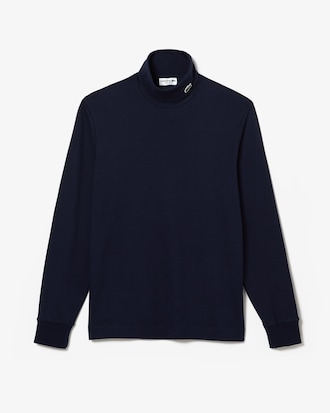 Playera de manga larga de algod&oacute;n con cuello vuelto