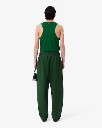 Runway Mixed Fabric Wool Pants