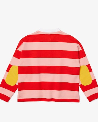 Girls' Lacoste Fille Striped Cotton Relaxed fit Polo