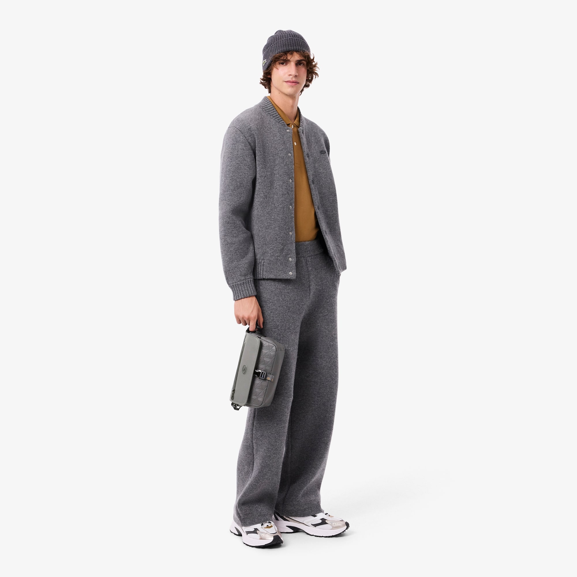 Small Monogram Leather Flap Satchel - Bags - New In 2026 | Lacoste