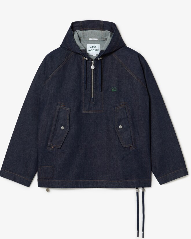 Unisex Lacoste x A.P.C. Hooded Cotton Denim Jacket - Jackets 