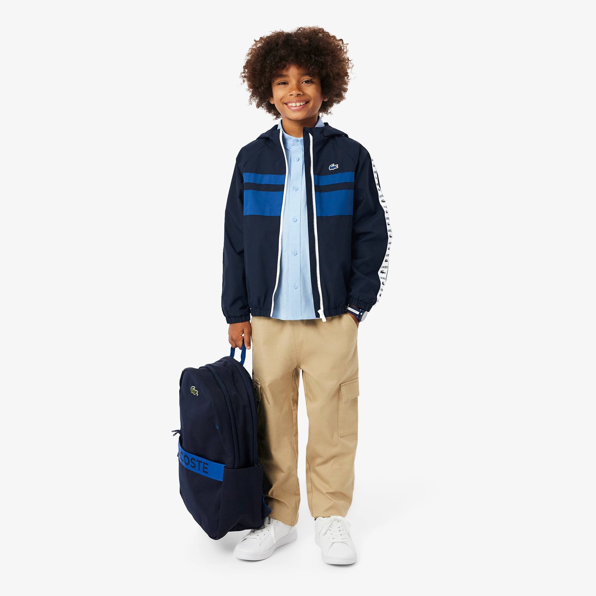 Boys' Logo Stripe Sport Hooded Puffer Jacket - Teens Jackets