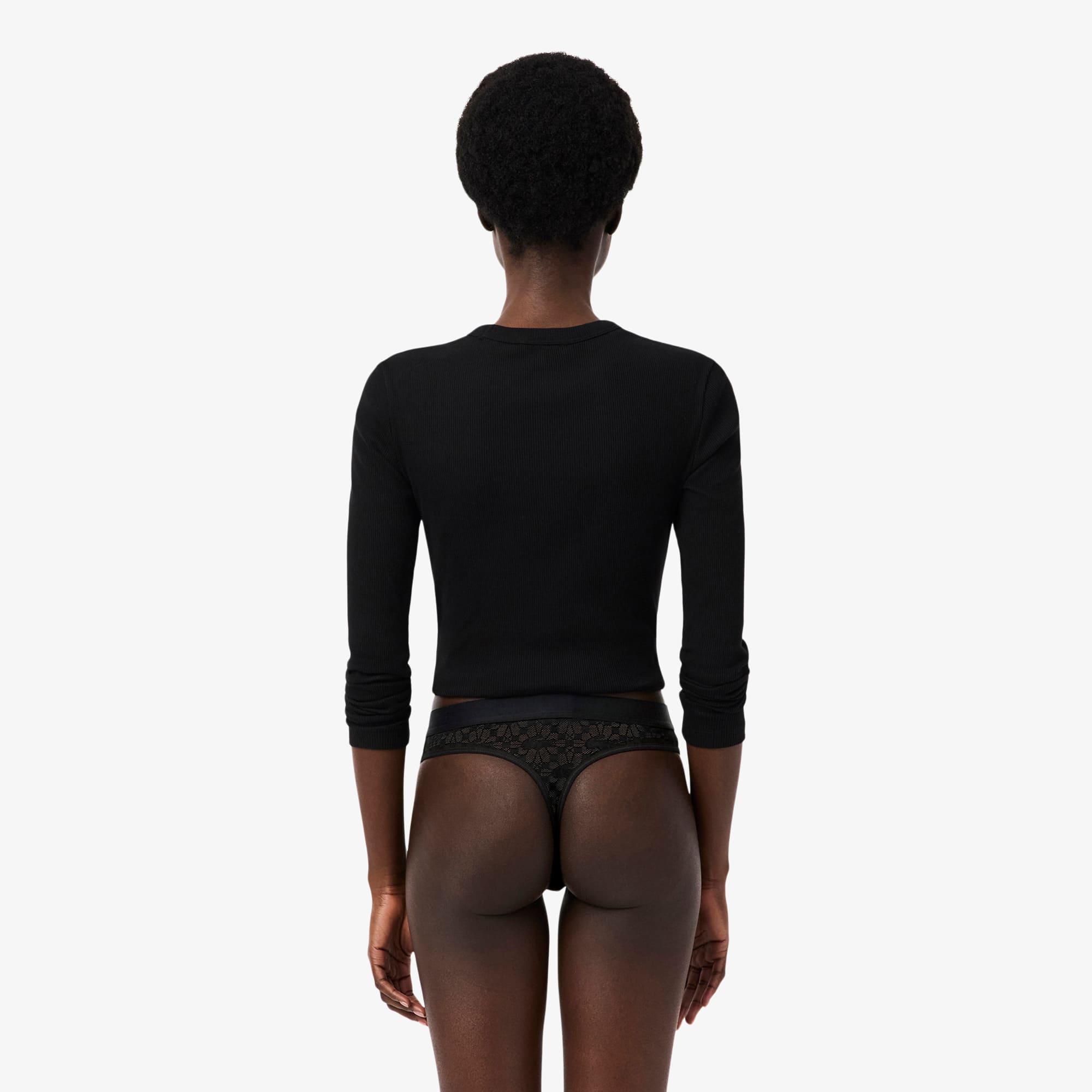 Logo Waist Lacy String Briefs