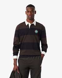 Men's Relaxed Fit Striped Rugby Polo